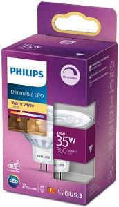 Philips LED spot MR16 GU5.3 12V 4 6-35W 2700K dimbaar blister 5104245